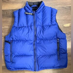 Vintage Sierra Designs Goose down Vest Blue with Black reverse. M/L no size tag